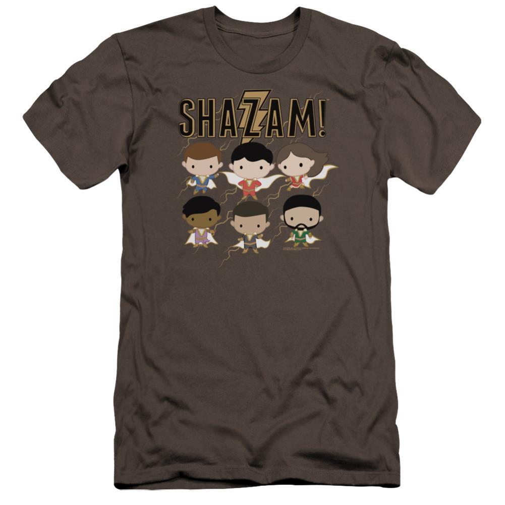 Shazam Movie Chibi Group Men's Ultra-Soft 30/1 Cotton Slim SS T