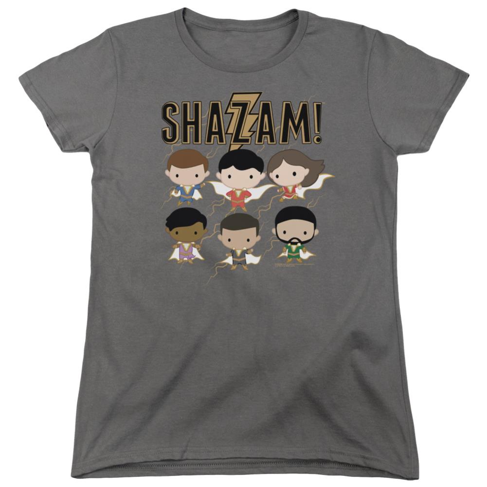Shazam Movie Chibi Group Women's 18/1 Cotton SS T