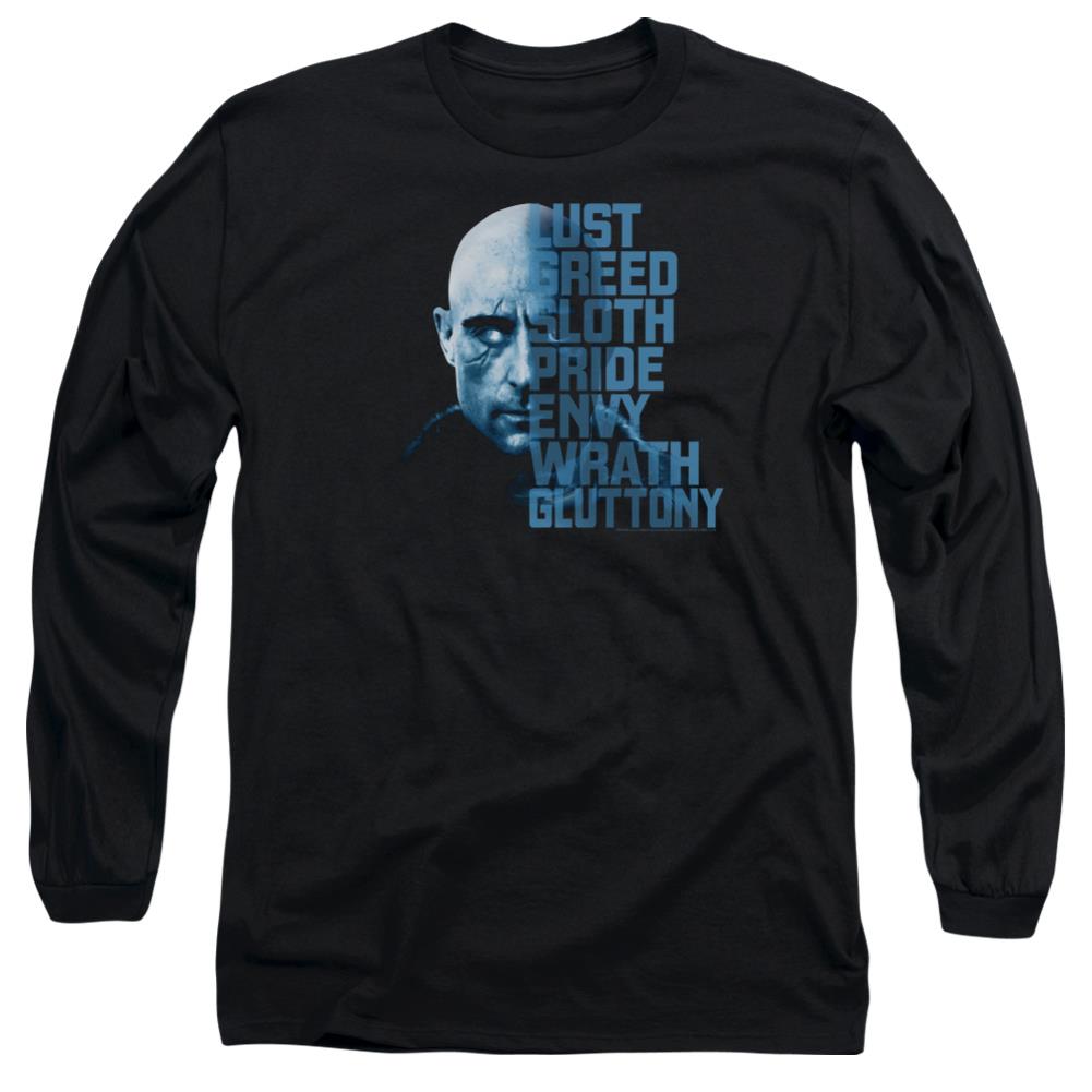 Shazam Movie Evil Sivana Men's 18/1 Cotton LS T