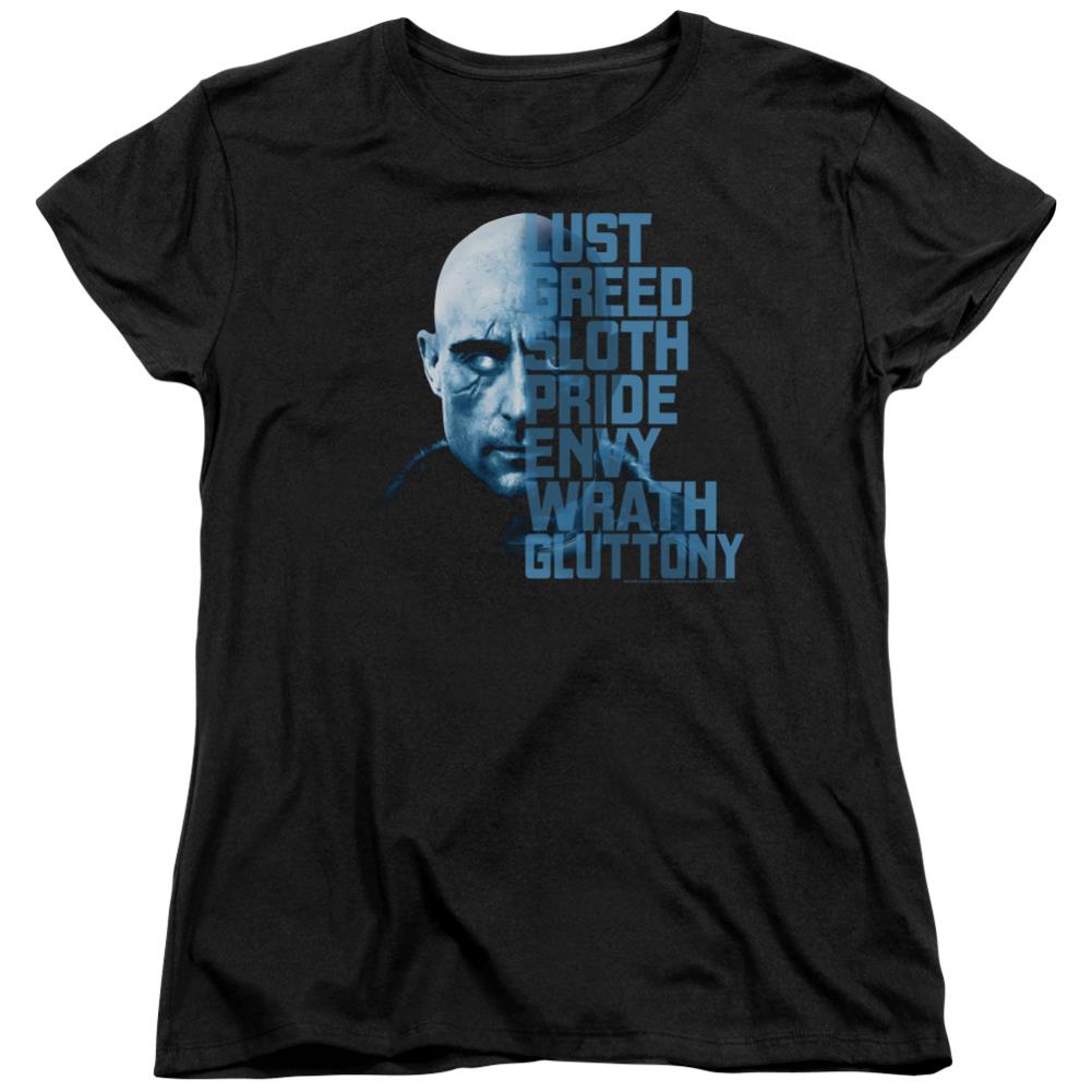 Shazam Movie Evil Sivana Women's 18/1 Cotton SS T