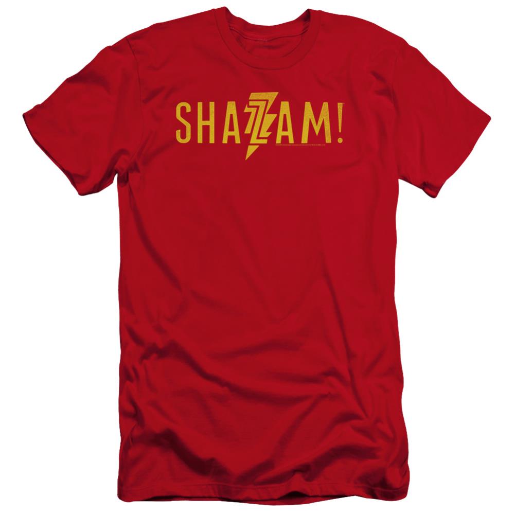 Shazam Movie Flat Logo Men's Ultra-Soft 30/1 Cotton Slim SS T