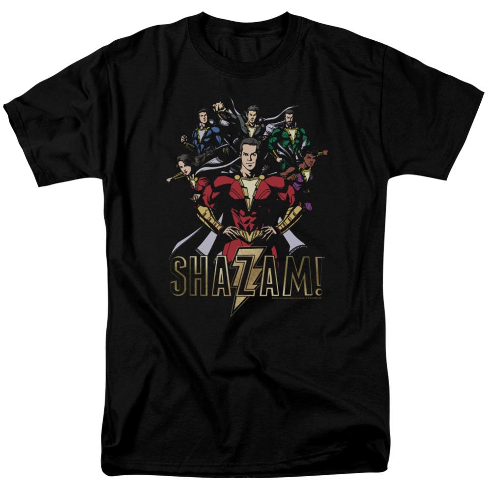 Shazam Movie Group Of Heroes Men's 18/1 Cotton SS T