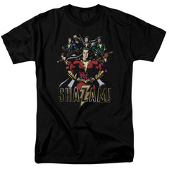 Shazam Movie Group Of Heroes Men's 18/1 Cotton SS T