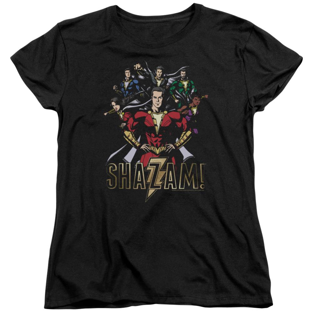 Shazam Movie Group Of Heroes Women's 18/1 Cotton SS T