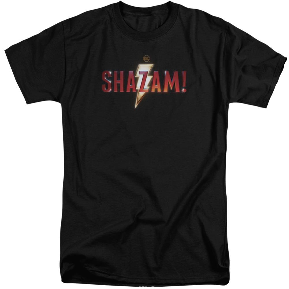 Shazam Movie Shazam Logo Men's 18/1 Tall Cotton SS T