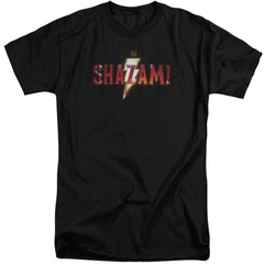 Shazam Movie Shazam Logo Men's 18/1 Tall Cotton SS T