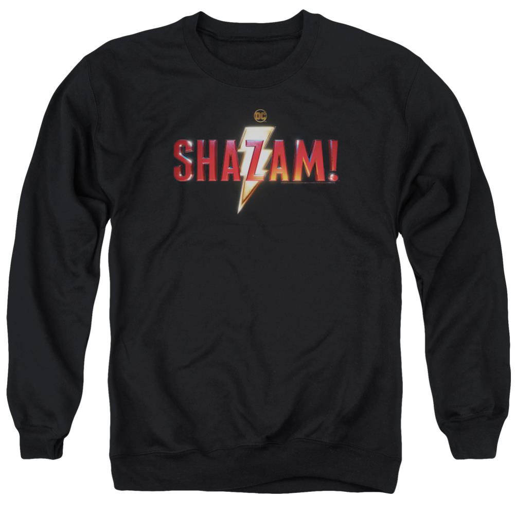 Shazam Movie Shazam Logo Men's Crewneck 50 50 Poly LS T