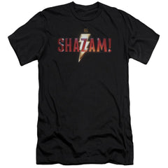 Shazam Movie Shazam Logo Men's Ultra-Soft 30/1 Cotton Slim SS T