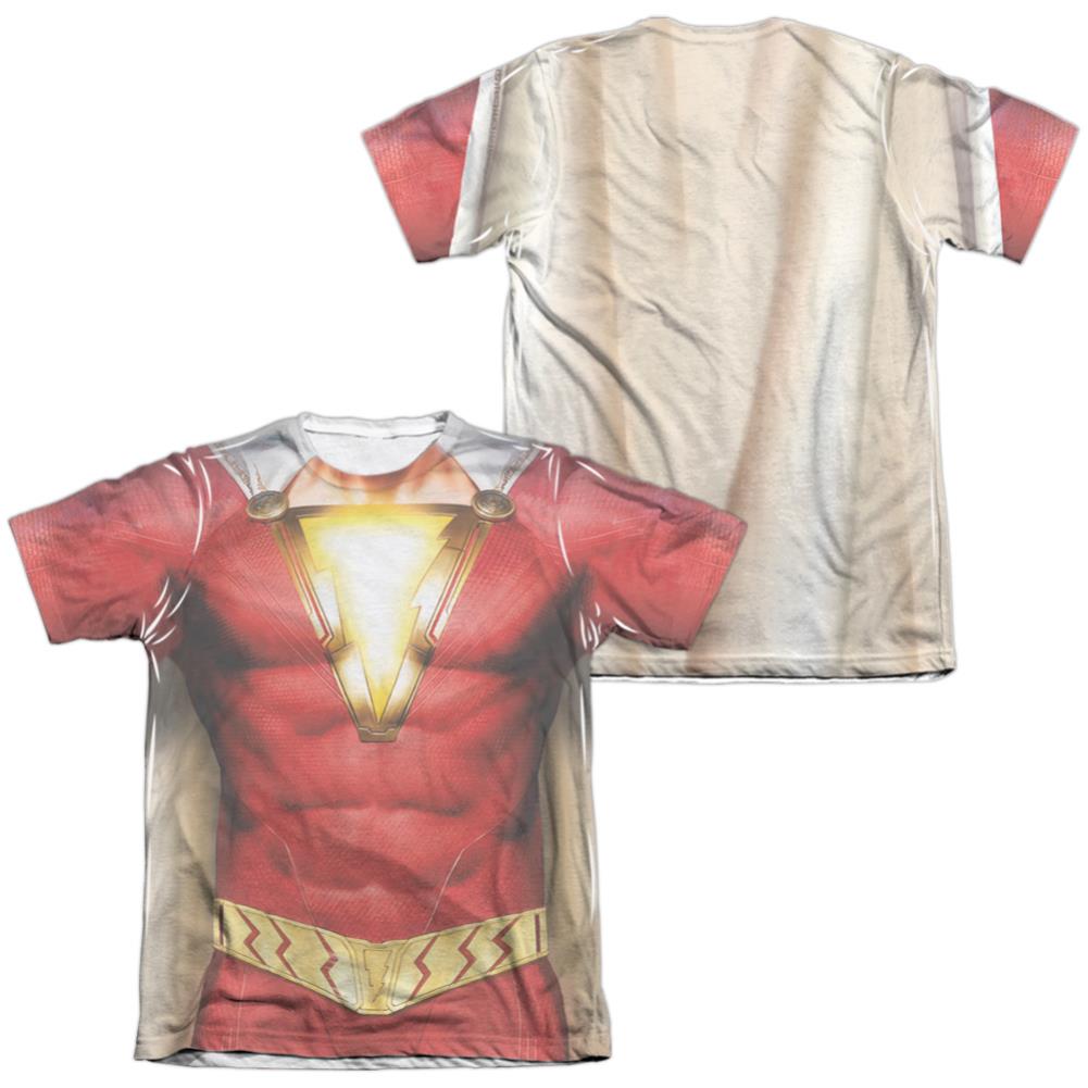 Shazam Movie Shazam Uniform (Front/Back Print) Men's Regular Fit Poly Cotton SS T