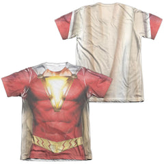 Shazam Movie Shazam Uniform (Front/Back Print) Men's Regular Fit Poly Cotton SS T