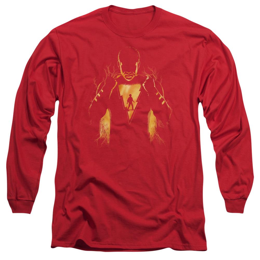 Shazam Movie Whats Inside Men's 18/1 Cotton LS T