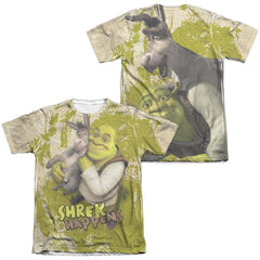 Shrek Best Friends (Front/Back Print) Men's Regular Fit Poly Cotton Short-Sleeve T-Shirt