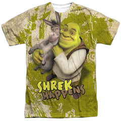 Shrek Best Friends Men's Regular Fit Polyester Short-Sleeve T-Shirt