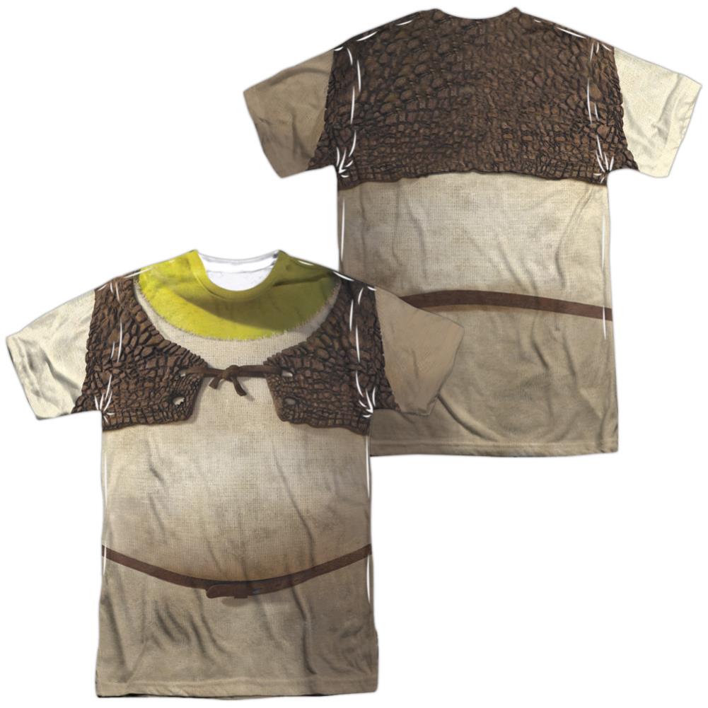 Shrek Costume (Front/Back Print) Men's Regular Fit Polyester Short-Sleeve T-Shirt