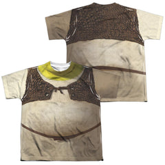 Shrek Costume (Front/Back Print) Youth Regular Fit Poly Short-Sleeve T-Shirt