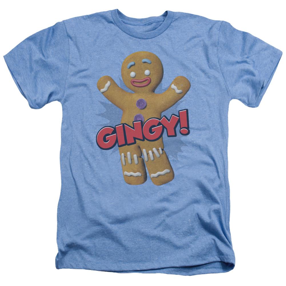 Shrek Gingy Men's 30/1 Heather 60 40 Poly Short-Sleeve T-Shirt