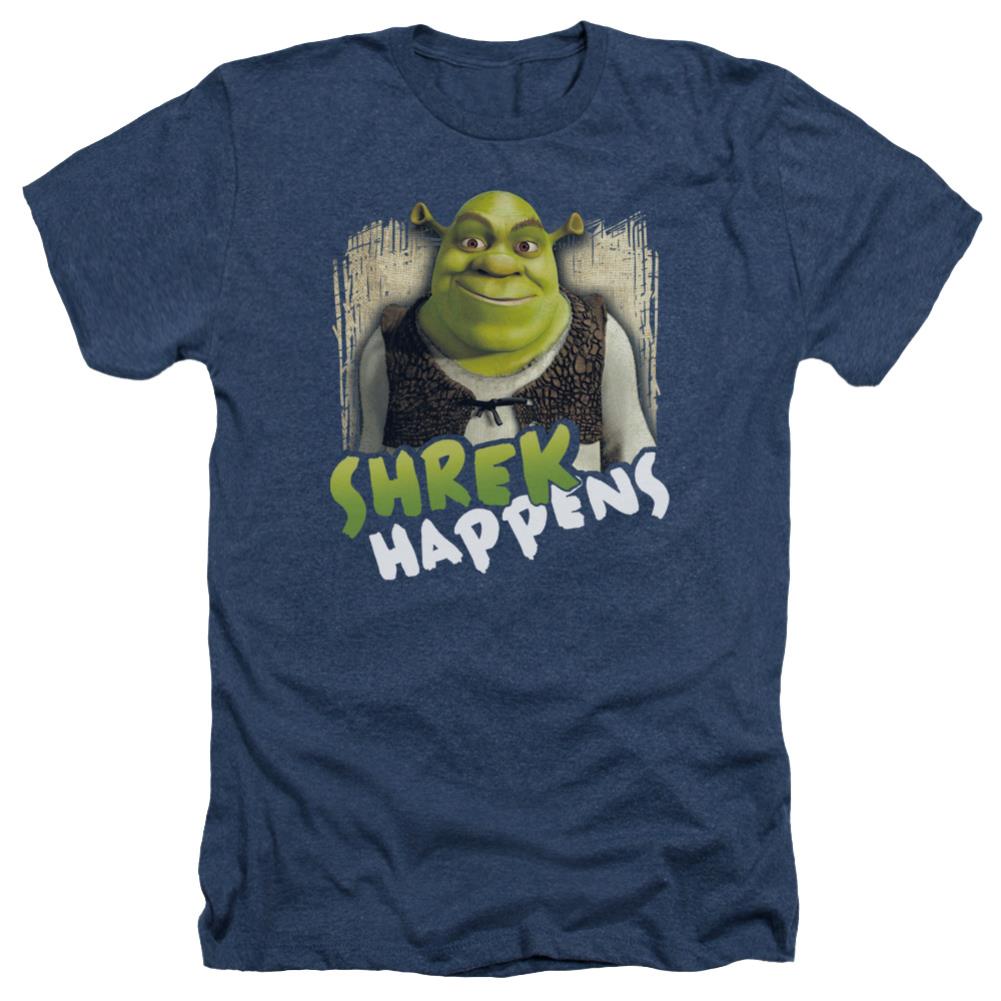 Shrek Happens Men's 30/1 Heather 60 40 Poly Short-Sleeve T-Shirt