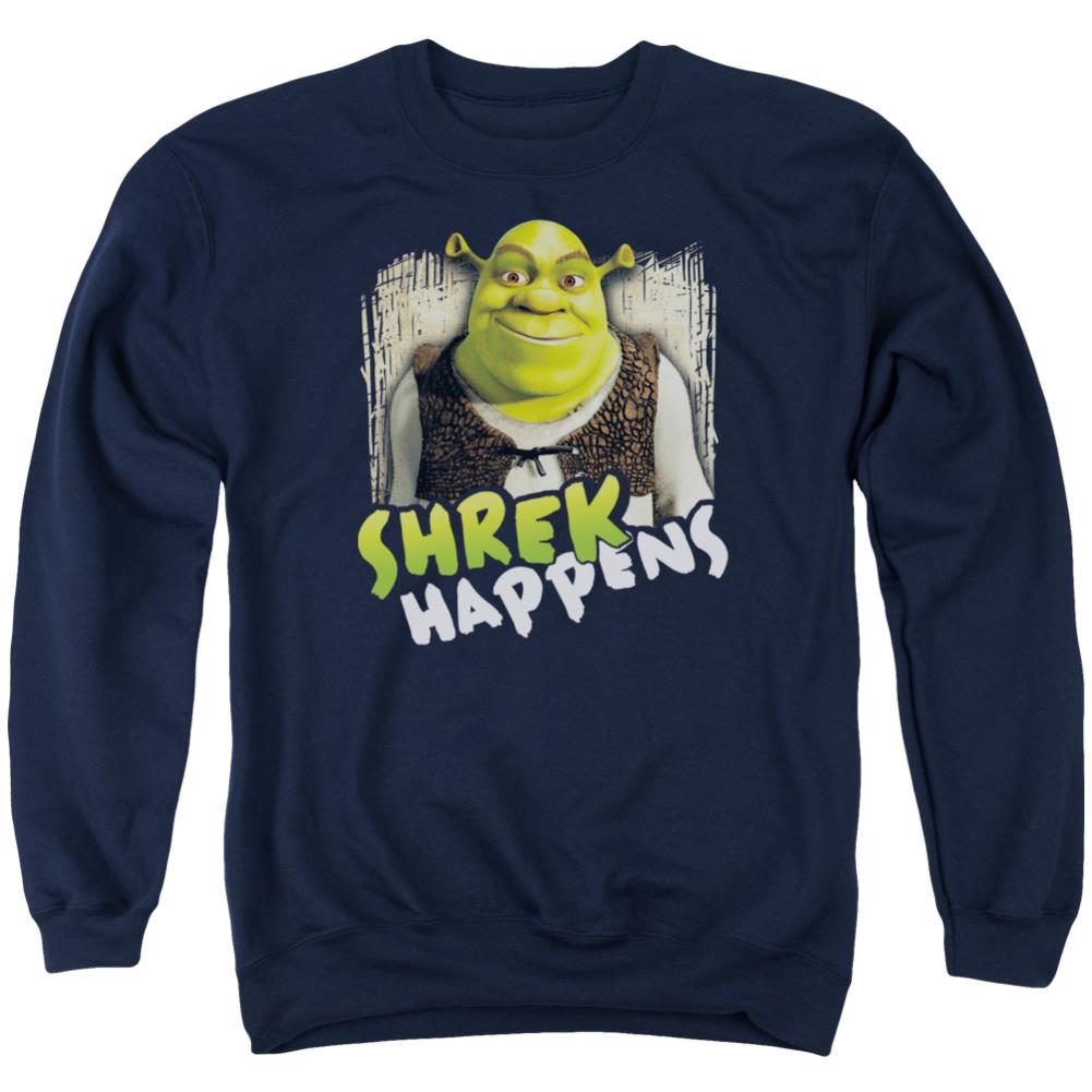 Shrek Happens Men's Crewneck 50 50 Poly Long-Sleeve T-Shirt