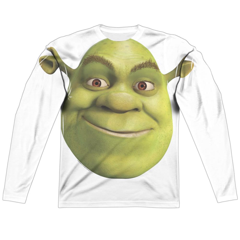 Shrek Head Men's Regular Fit Polyester Long-Sleeve T-Shirt