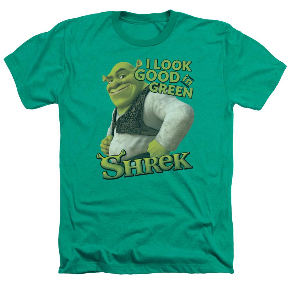 Shrek Looking Good Men's 30/1 Heather 60 40 Poly Short-Sleeve T-Shirt