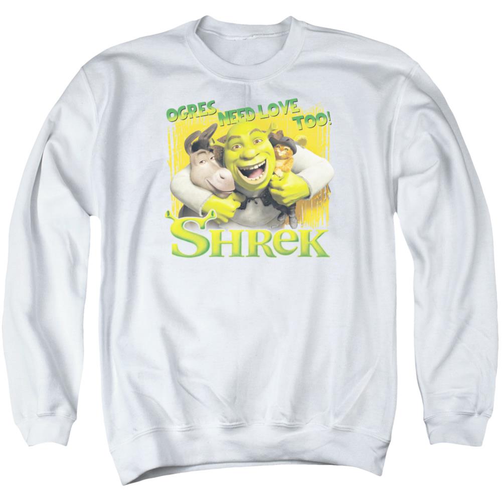 Shrek Ogres Need Love Men's Crewneck 50 50 Poly Long-Sleeve T-Shirt