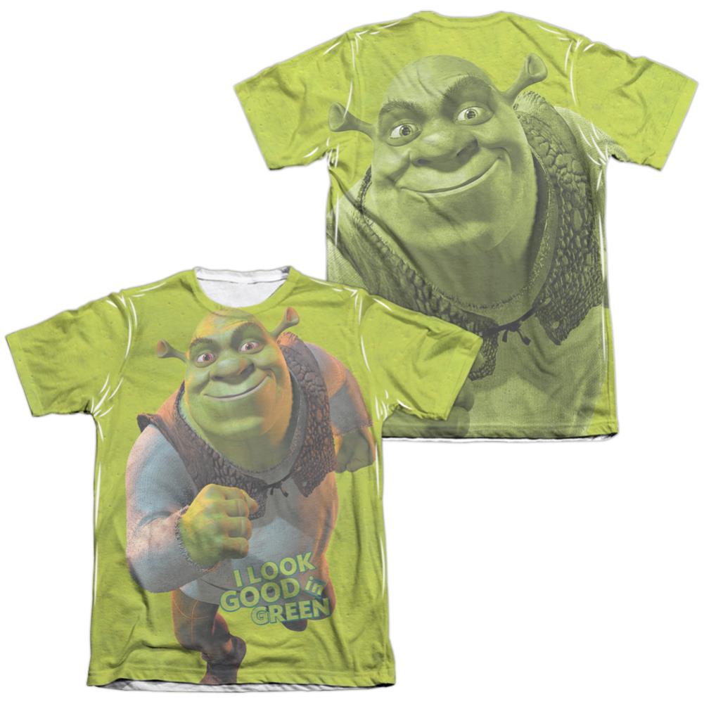 Shrek Trio (Front/Back Print) Men's Regular Fit Poly Cotton Short-Sleeve T-Shirt