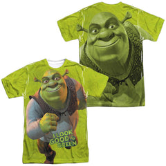 Shrek Trio (Front/Back Print) Men's Regular Fit Polyester Short-Sleeve T-Shirt