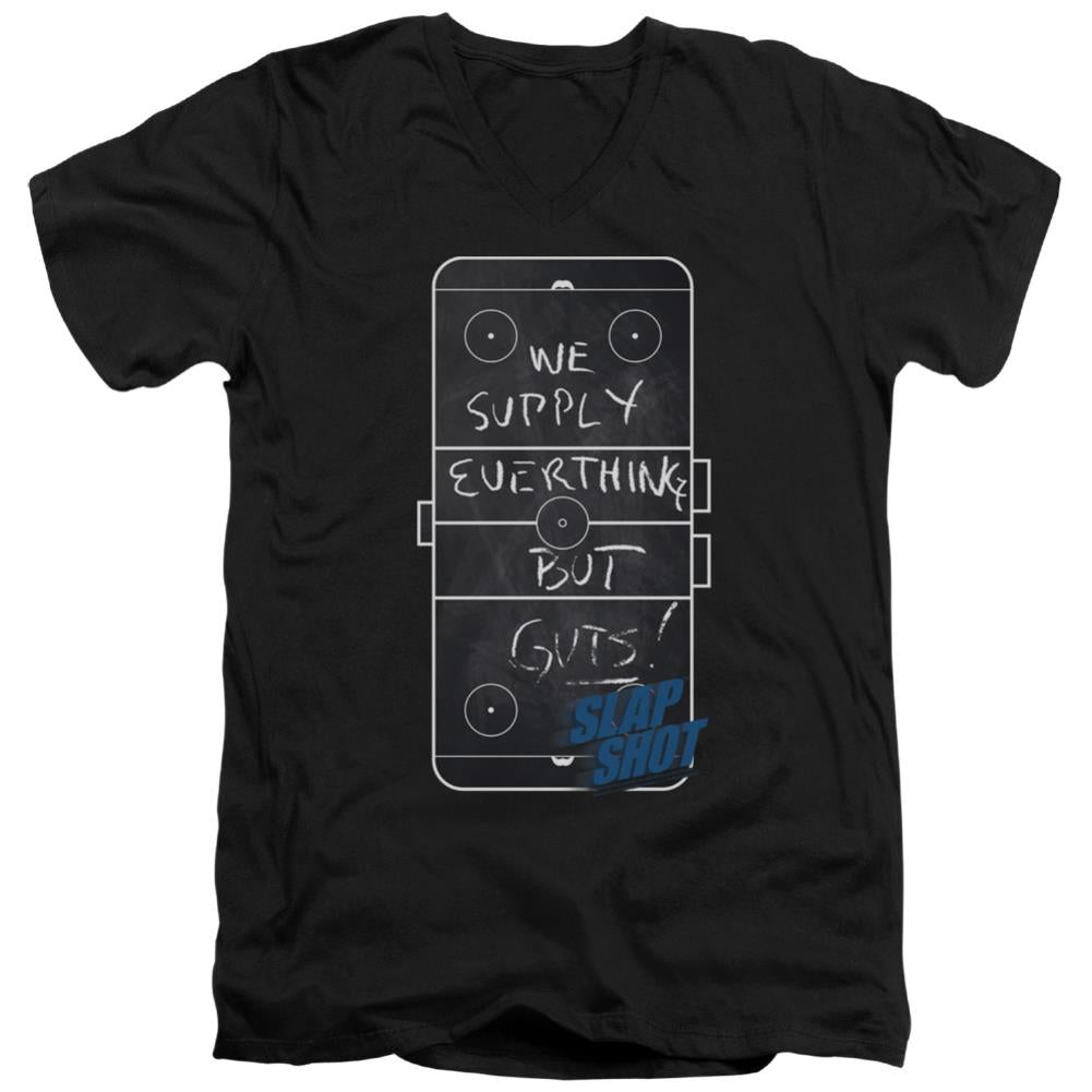 Slap Shot Chalkboard Men's 30/1 Cotton Slim V-Neck T-Shirt