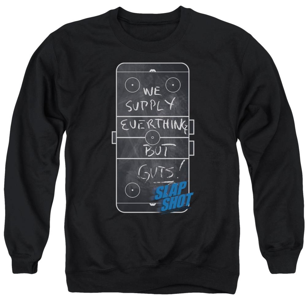 Slap Shot Chalkboard Men's Crewneck 50 50 Poly Long-Sleeve T-Shirt