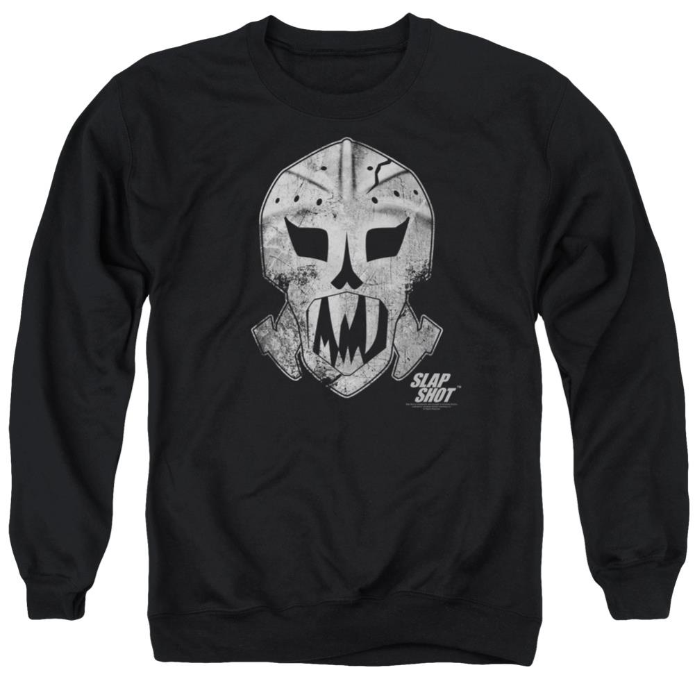 Slap Shot Goalie Mask Men's Crewneck 50 50 Poly Long-Sleeve T-Shirt