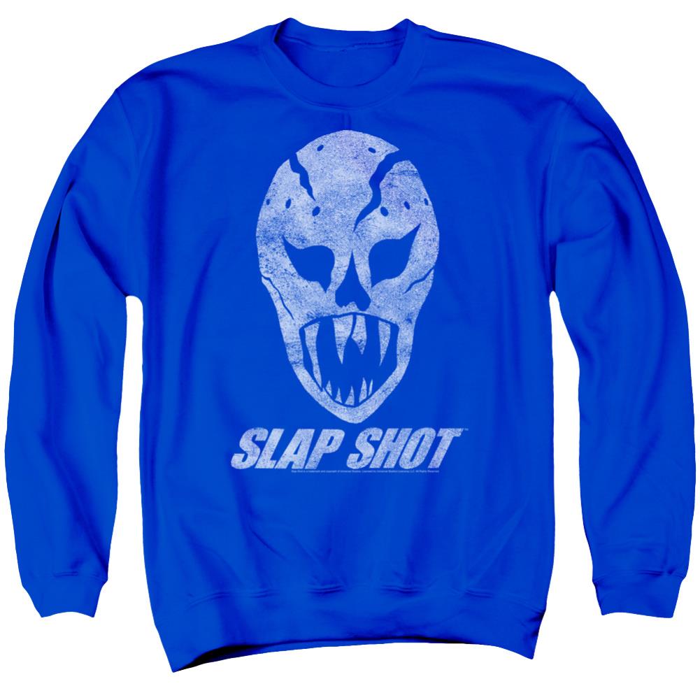Slap Shot The Mask Men's Crewneck 50 50 Poly Long-Sleeve T-Shirt