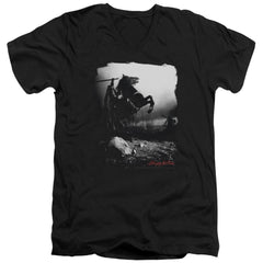 Sleepy Hollow Foggy Night Men's 30/1 Cotton Slim V-Neck T-Shirt