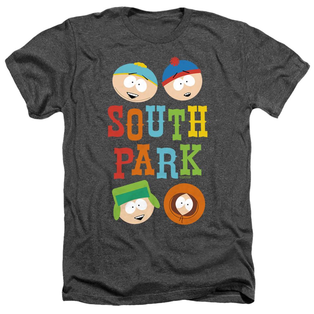 South Park Best Buds Men's 30/1 Heather 60 40 Poly Short-Sleeve T-Shirt