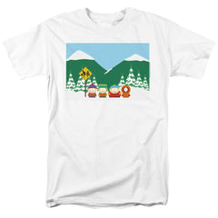 South Park Bus Stop Men's 18/1 Cotton Short-Sleeve T-Shirt