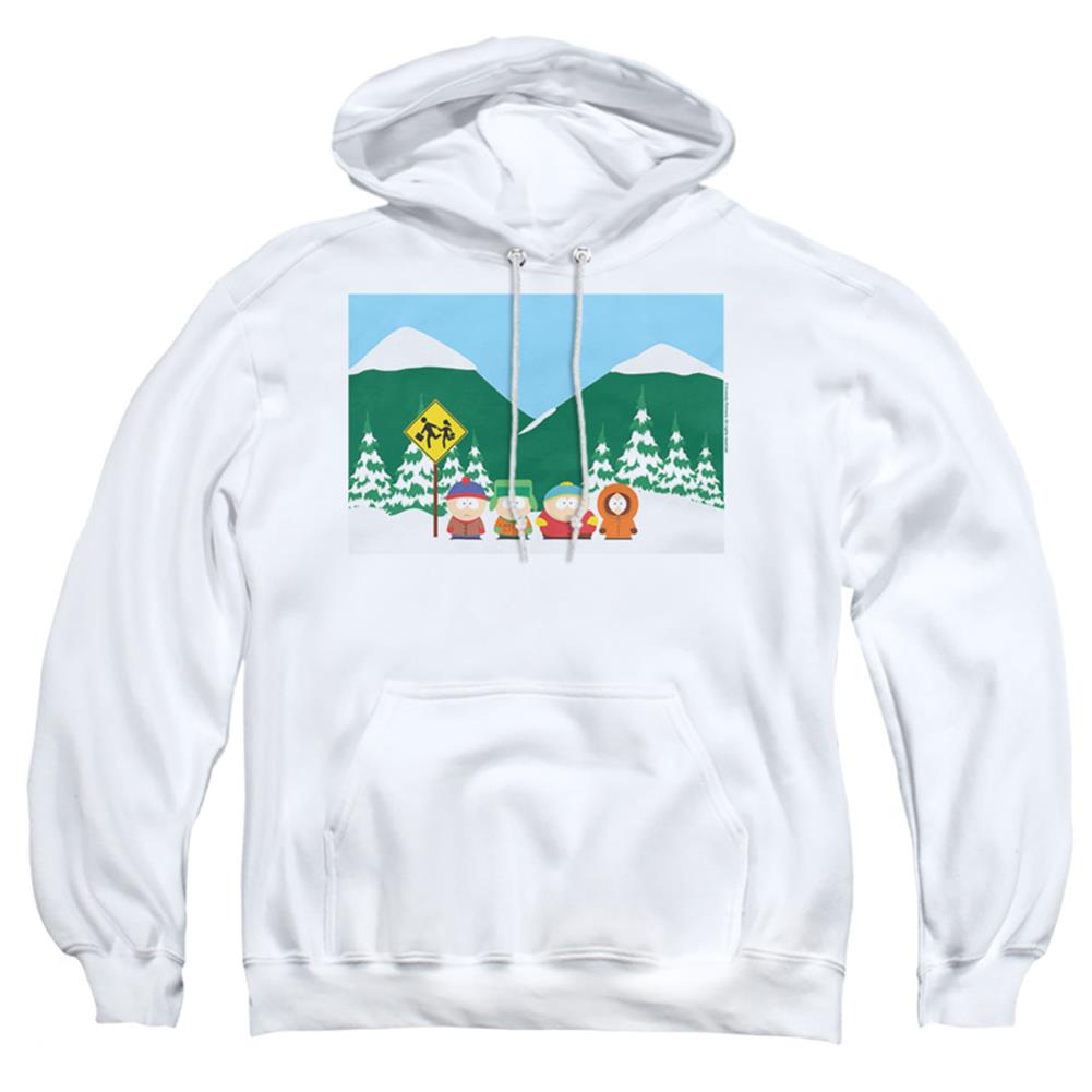 South Park Bus Stop Men's Pull-Over 75 25 Poly Hoodie