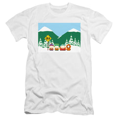 South Park Bus Stop Men's Ultra-Soft 30/1 Cotton Slim Short-Sleeve T-Shirt