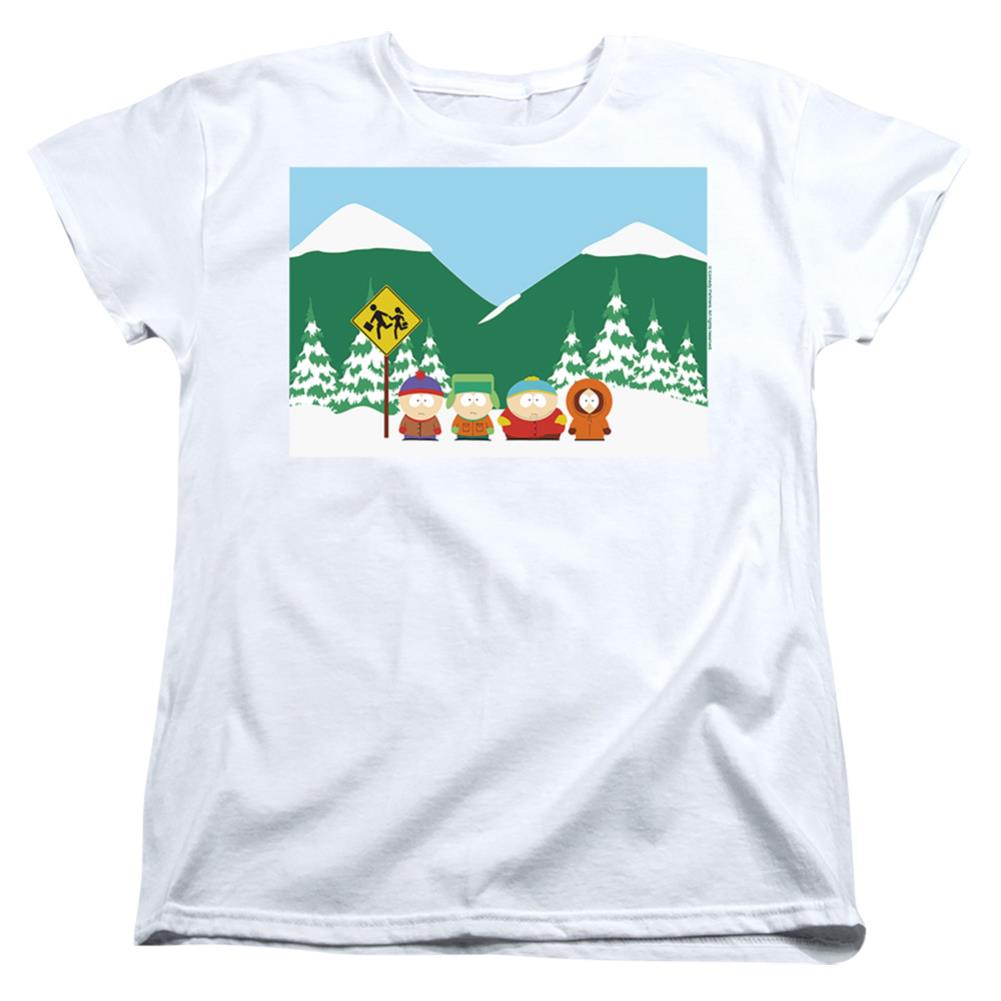 South Park Bus Stop Women's 18/1 Cotton Short-Sleeve T-Shirt