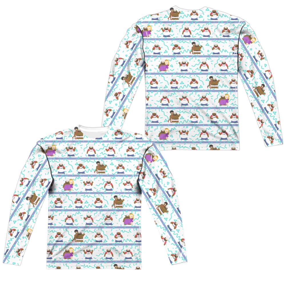 South Park Chef Vibing (Front/Back Print) Men's Regular Fit Polyester Long-Sleeve T-Shirt