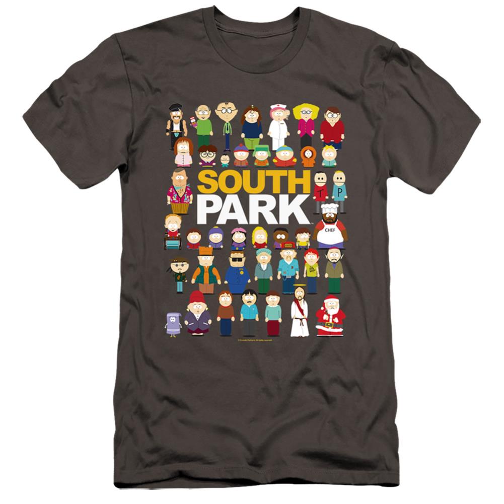 South Park Full Cast Men's Ultra-Soft 30/1 Cotton Slim Short-Sleeve T-Shirt