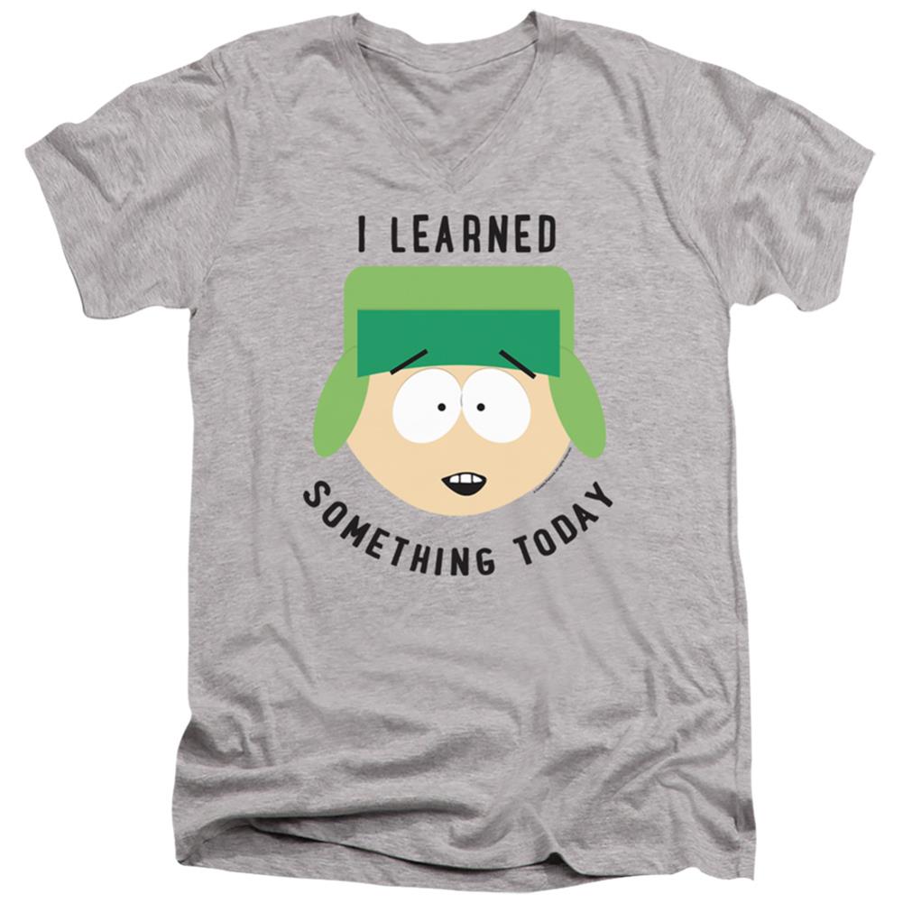 South Park I Learned Something Today Men's 30/1 Cotton Slim V-Neck T-Shirt