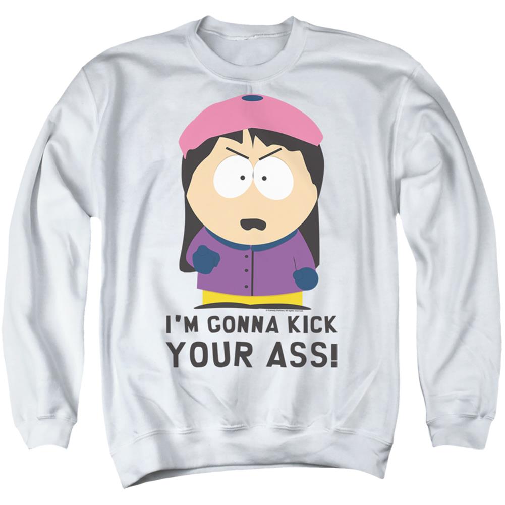 South Park Im Gonna Kick Your Ass Men's Crewneck 50 50 Poly Long-Sleeve T-Shirt