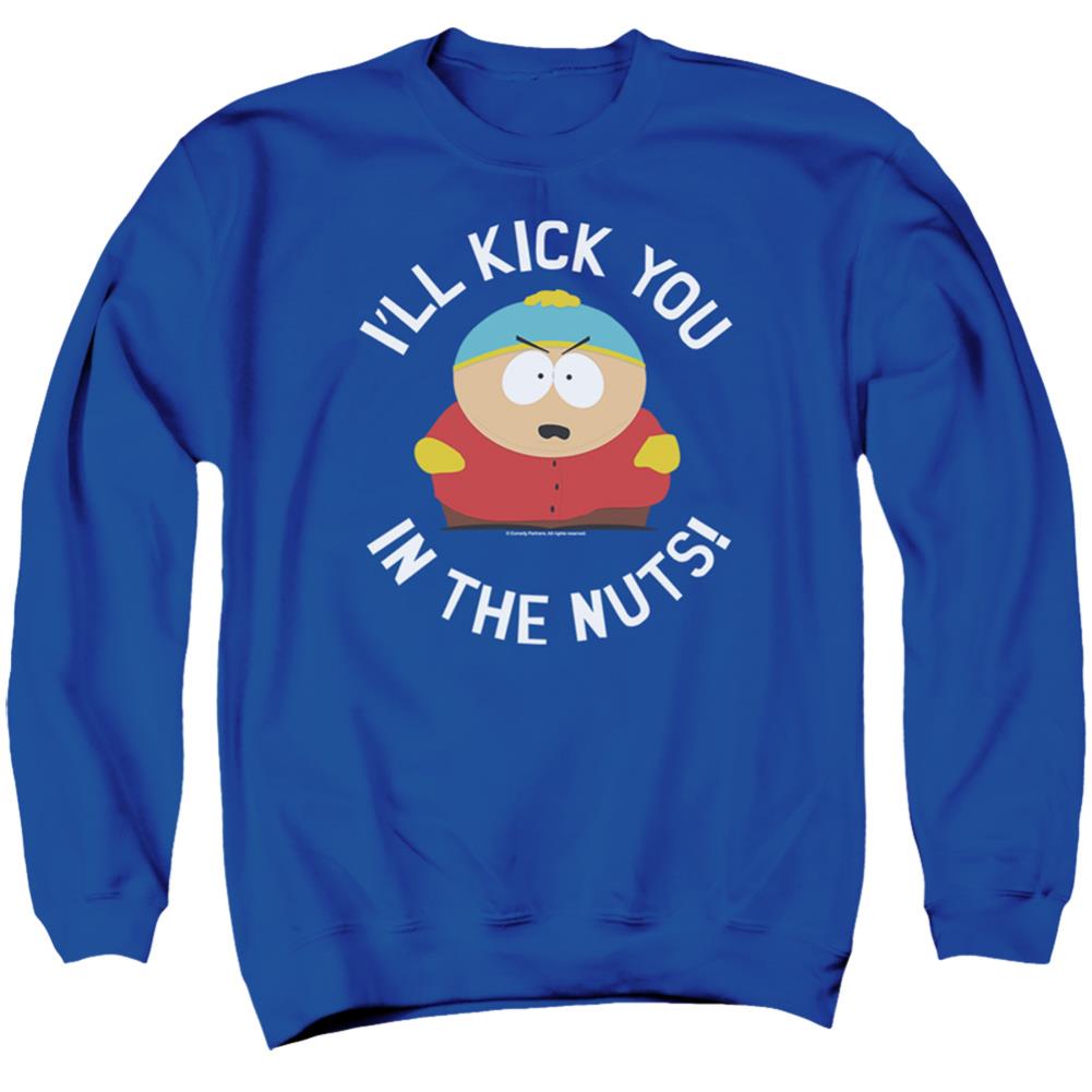 South Park Kick You In The Nuts Men's Crewneck 50 50 Poly Long-Sleeve T-Shirt