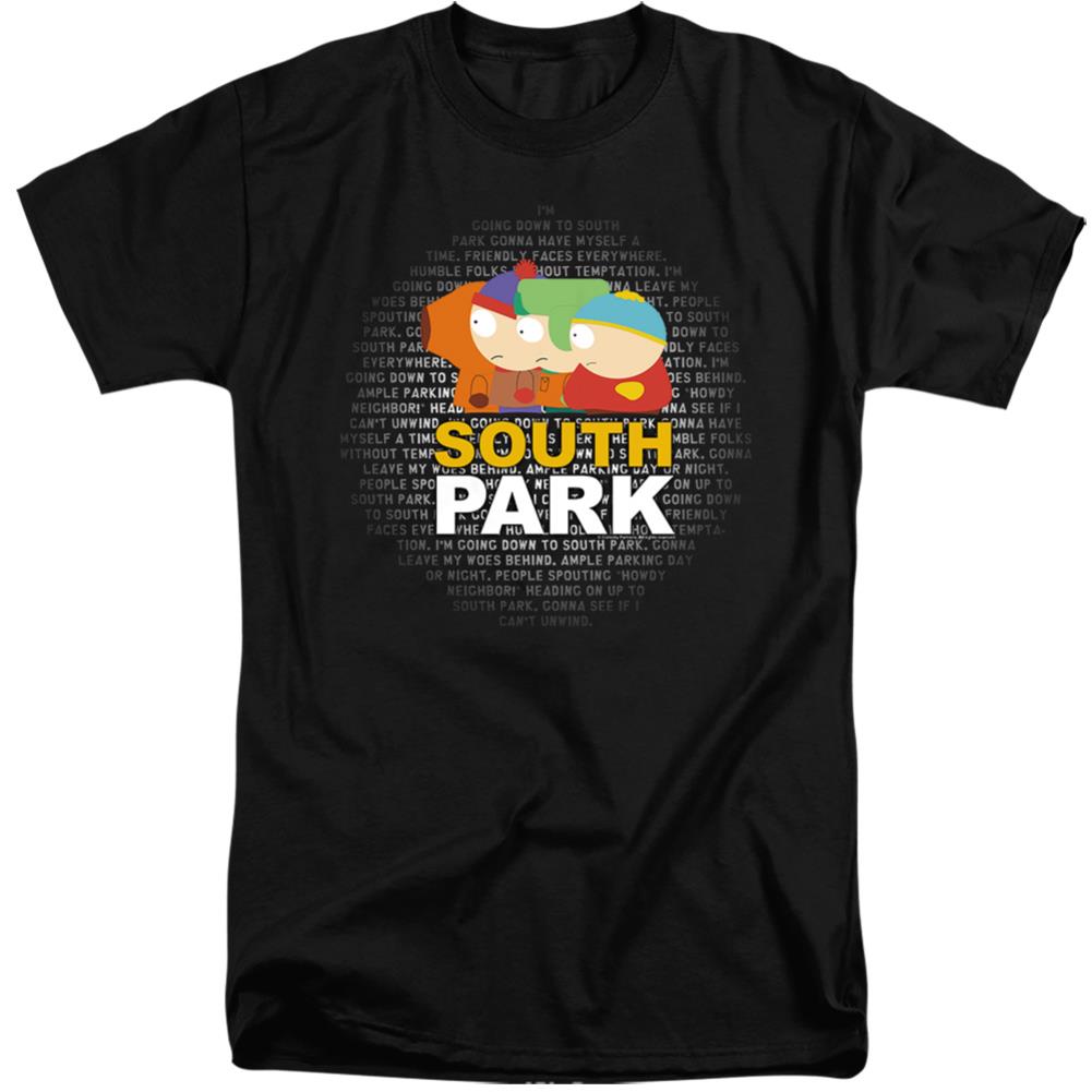 South Park Lyrics Men's 18/1 Tall Cotton Short-Sleeve T-Shirt