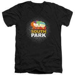 South Park Lyrics Men's 30/1 Cotton Slim V-Neck T-Shirt