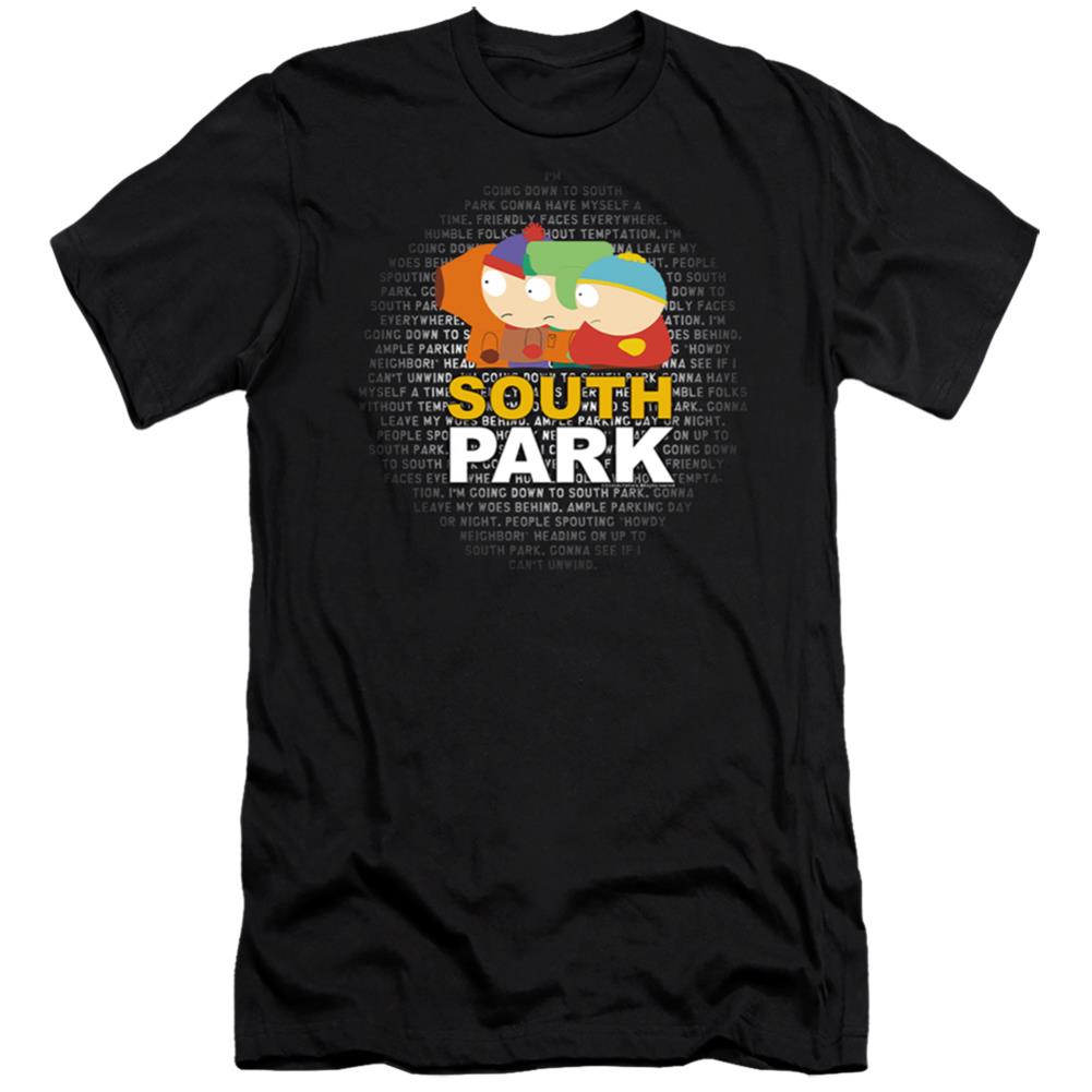 South Park Lyrics Men's Ultra-Soft 30/1 Cotton Slim Short-Sleeve T-Shirt