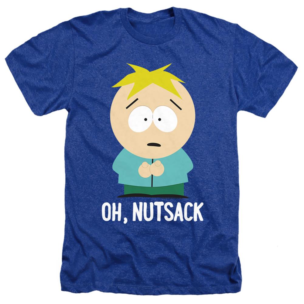 South Park Oh Nutsack Men's 30/1 Heather 60 40 Poly Short-Sleeve T-Shirt