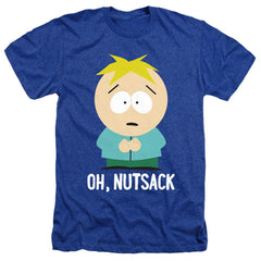 South Park Oh Nutsack Men's 30/1 Heather 60 40 Poly Short-Sleeve T-Shirt