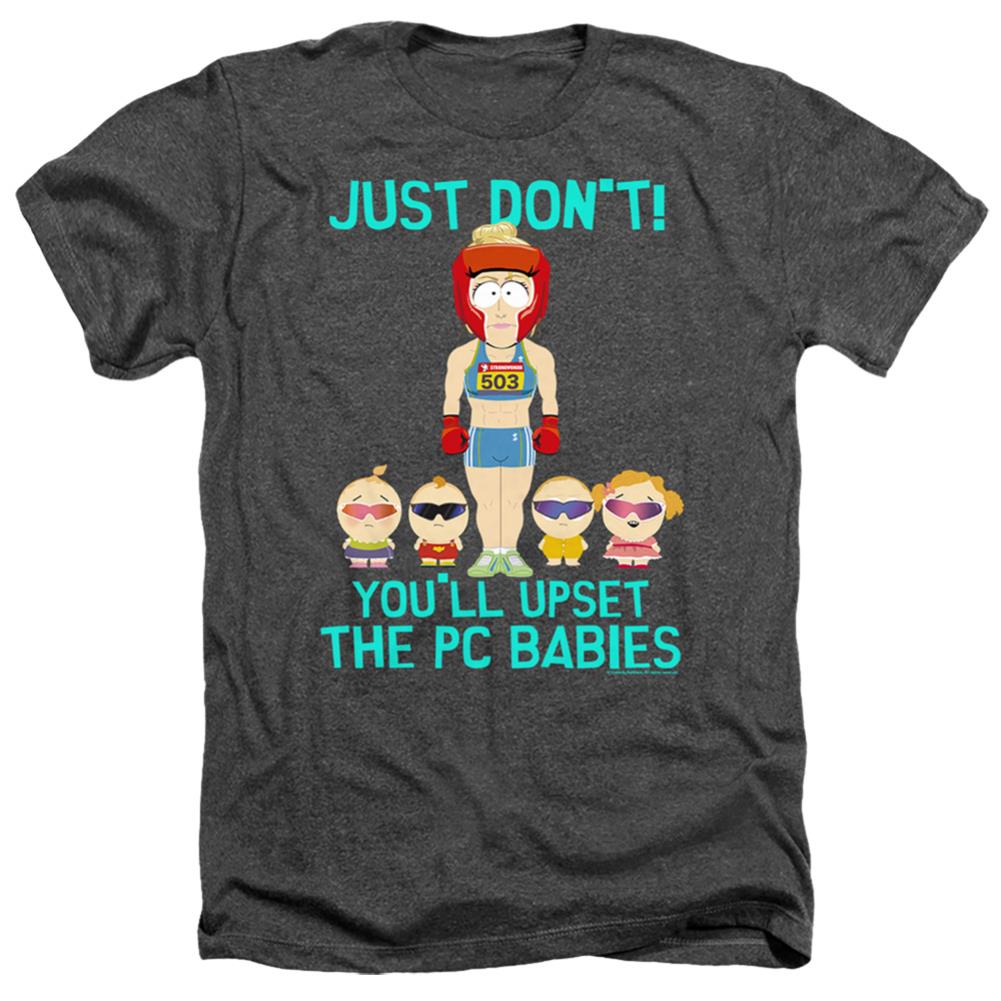 South Park Pc Babies Men's 30/1 Heather 60 40 Poly Short-Sleeve T-Shirt