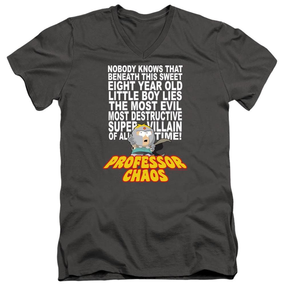 South Park Professor Chaos Men's 30/1 Cotton Slim V-Neck T-Shirt