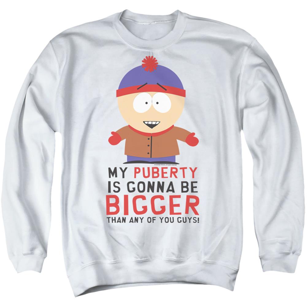 South Park Puberty Men's Crewneck 50 50 Poly Long-Sleeve T-Shirt